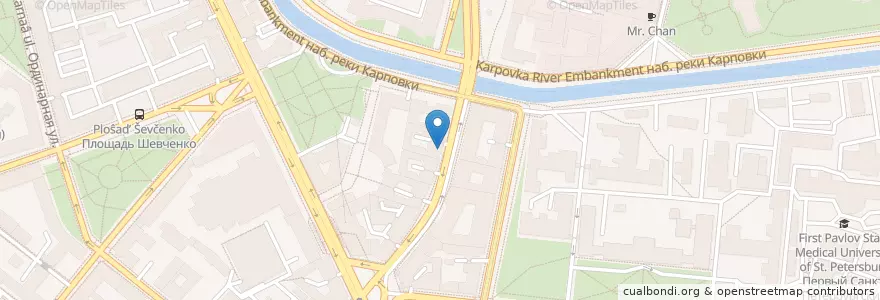 Mapa de ubicacion de Траст en Russia, Northwestern Federal District, Leningrad Oblast, Saint Petersburg, Petrogradsky District, Округ Аптекарский Остров.