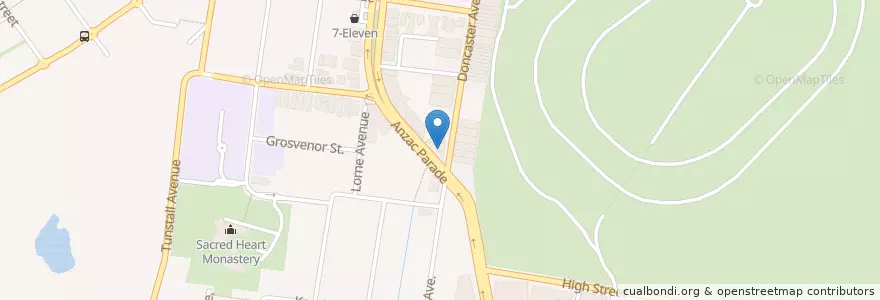 Mapa de ubicacion de Doncaster Hotel en 오스트레일리아, New South Wales, 시드니, Randwick City Council.