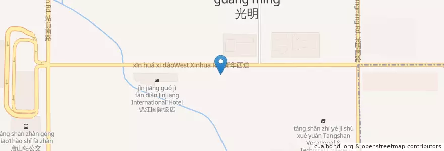 Mapa de ubicacion de Guangming Subdistrict en China, Hebei, Tangshan City, Lubei District, Guangming Subdistrict.