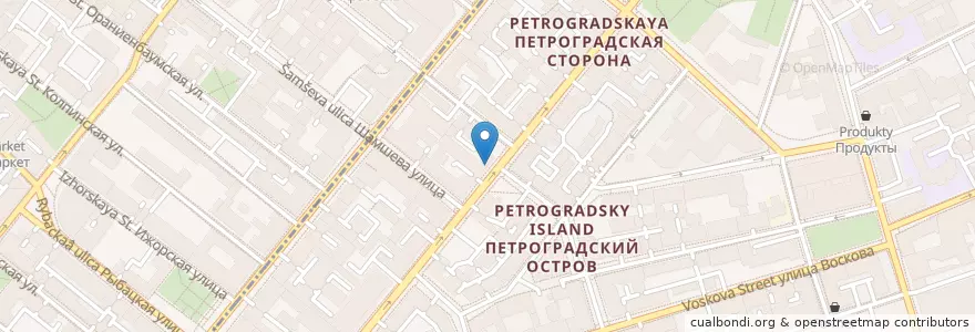 Mapa de ubicacion de Молодёжный центр «Среда» en Russland, Föderationskreis Nordwest, Oblast Leningrad, Sankt Petersburg, Petrograder Rajon, Округ Кронверкское.
