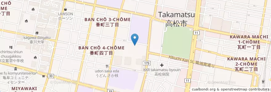 Mapa de ubicacion de 高松赤十字病院 en Japão, 香川県, 高松市.