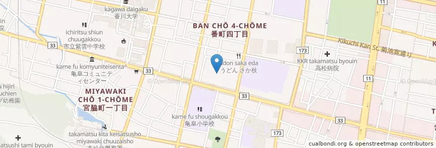 Mapa de ubicacion de 中央病院 en Japan, Präfektur Kagawa, 高松市.