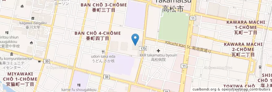 Mapa de ubicacion de 香川県庁 en 日本, 香川県, 高松市.