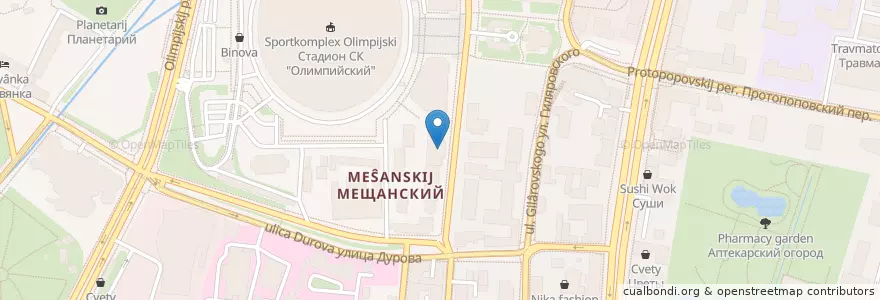 Mapa de ubicacion de Bratya Karavaevy en Russia, Central Federal District, Moscow, Central Administrative Okrug, Meshchansky District.