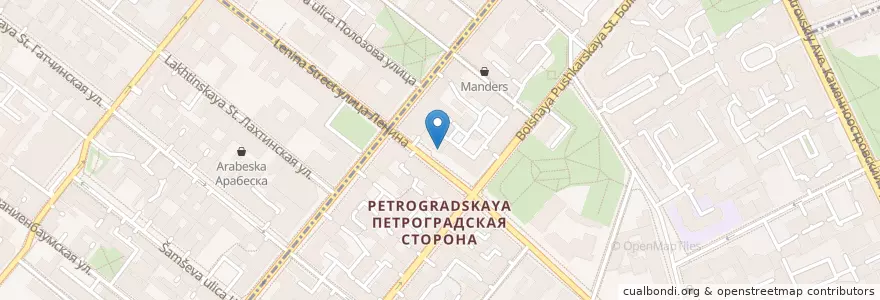 Mapa de ubicacion de Ортолюкс en ロシア, 北西連邦管区, レニングラード州, サンクト ペテルブルク, Петроградский Район, Округ Кронверкское.