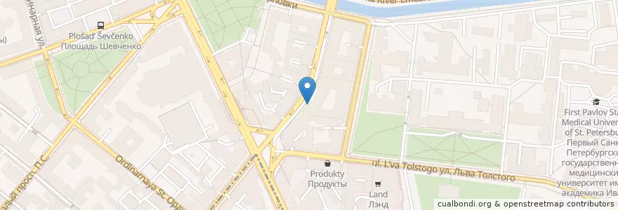 Mapa de ubicacion de Энергомашбанк en Russland, Föderationskreis Nordwest, Oblast Leningrad, Sankt Petersburg, Petrograder Rajon, Bezirk Apothekerinsel.