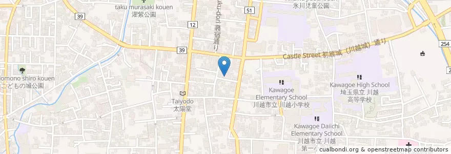 Mapa de ubicacion de スカラ座 en Giappone, Prefettura Di Saitama, 川越市.