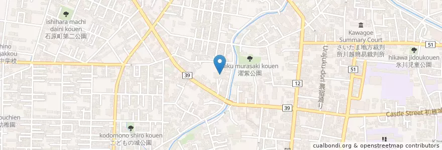 Mapa de ubicacion de 本応寺 en اليابان, 埼玉県, 川越市.