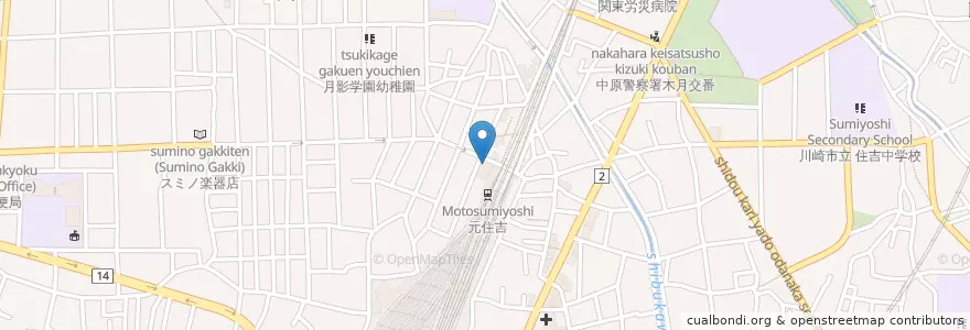 Mapa de ubicacion de 三菱東京UFJ銀行 en Japan, Präfektur Kanagawa, 川崎市, 中原区.