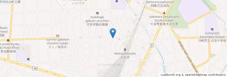 Mapa de ubicacion de せい家 en Japão, 神奈川県, 川崎市, 中原区.