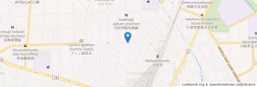 Mapa de ubicacion de トモズ (Tomod's) en Japan, Präfektur Kanagawa, 川崎市, 中原区.