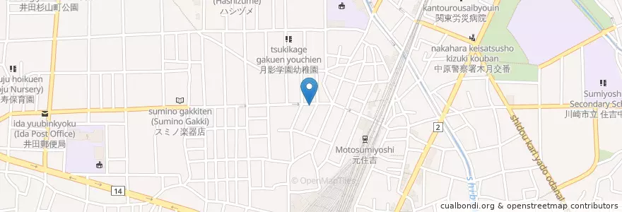 Mapa de ubicacion de ブレーメン歯科 en ژاپن, 神奈川県, 川崎市, 中原区.