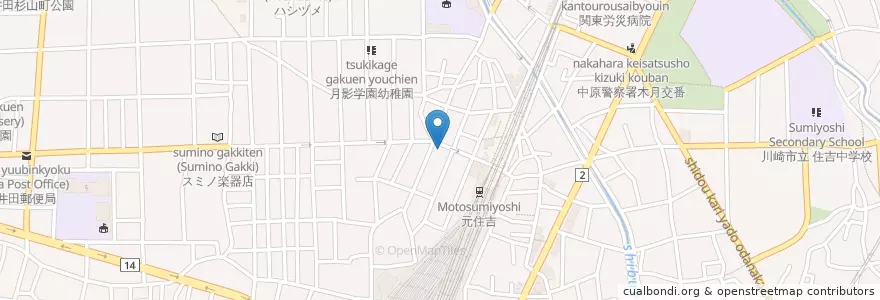 Mapa de ubicacion de 蜂の家 en Japon, Préfecture De Kanagawa, Kawasaki, 中原区.