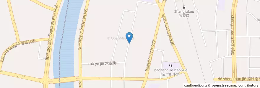 Mapa de ubicacion de 花园街街道 en China, Hebei, 张家口市, 桥东区, 花园街街道.