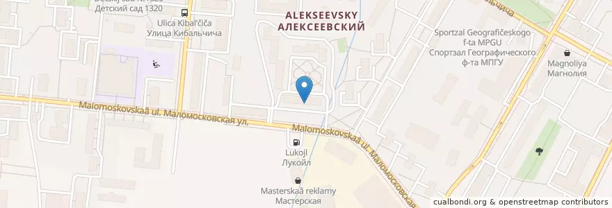 Mapa de ubicacion de Клиника Бобыря en Rusia, Distrito Federal Central, Москва, Северо-Восточный Административный Округ, Алексеевский Район.