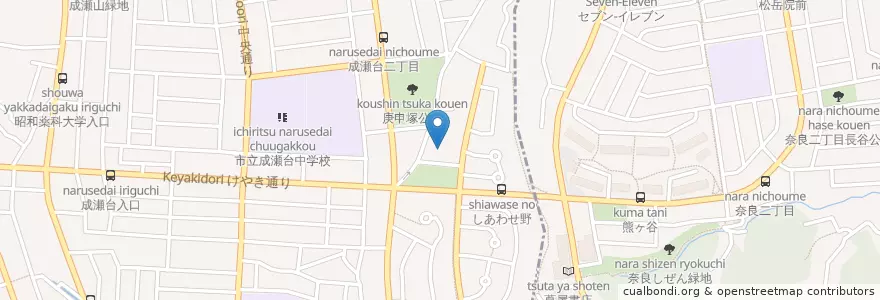 Mapa de ubicacion de Evergreen Chapel en Japan, Präfektur Kanagawa, Tokio, Yokohama, 青葉区.