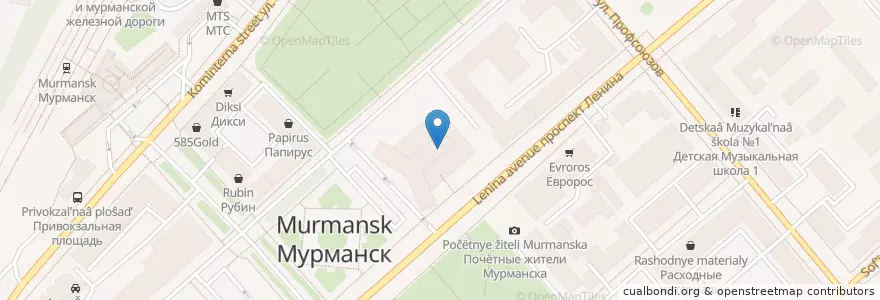 Mapa de ubicacion de Диско арктика en Rusia, Северо-Западный Федеральный Округ, Óblast De Múrmansk, Городской Округ Мурманск.