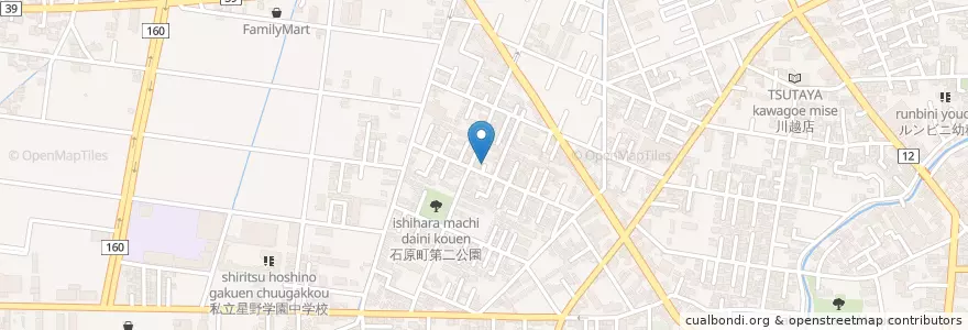 Mapa de ubicacion de 篠田塚稲荷社 en Japonya, 埼玉県, 川越市.