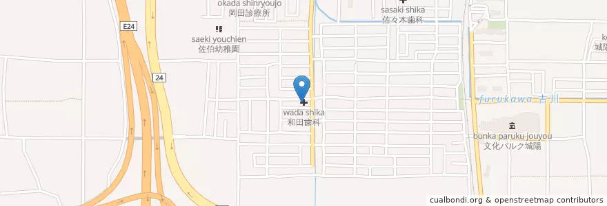 Mapa de ubicacion de 和田歯科 en 日本, 京都府, 城陽市.