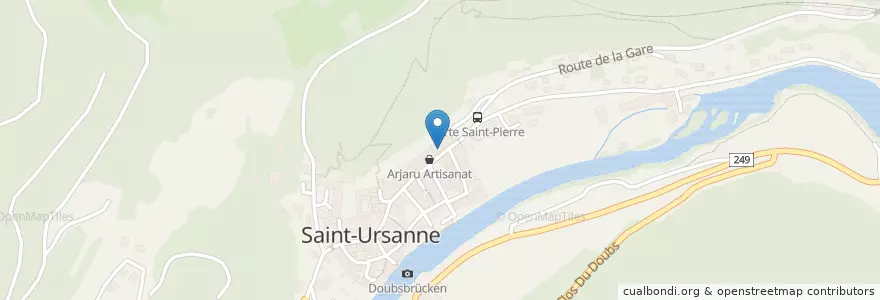 Mapa de ubicacion de Auberge du Jura en Schweiz/Suisse/Svizzera/Svizra, Jura, District De Porrentruy, Clos Du Doubs.