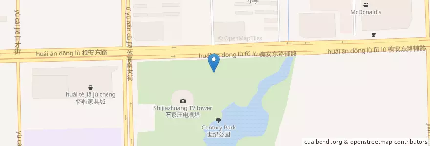 Mapa de ubicacion de 槐底街道 en 中国, 河北省, 石家荘市, 裕华区, 槐底街道.
