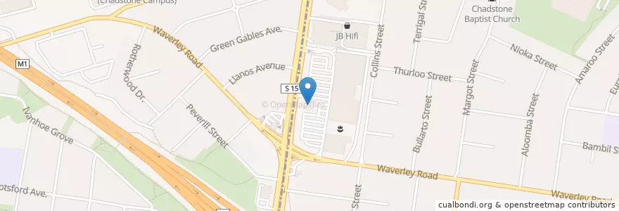 Mapa de ubicacion de Hog's Breath Cafe en Australië, Victoria, City Of Monash.