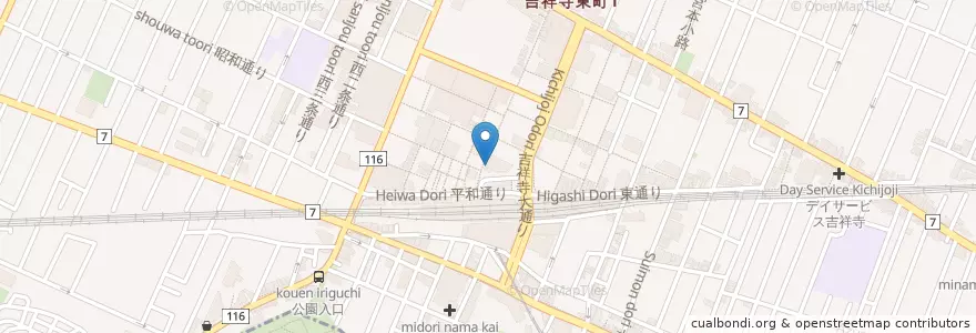 Mapa de ubicacion de 三菱東京UFJ銀行 en Giappone, Tokyo, 武蔵野市.