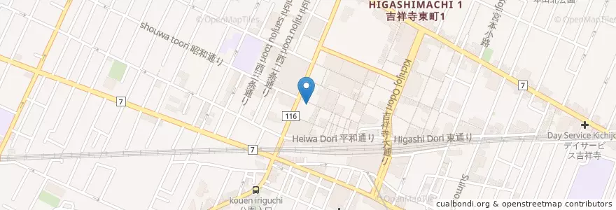 Mapa de ubicacion de Coco's en 日本, 東京都, 武蔵野市.