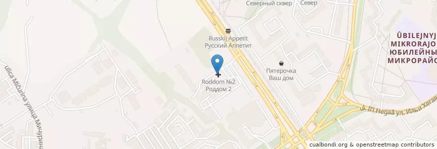 Mapa de ubicacion de Роддом №2 en Russland, Föderationskreis Zentralrussland, Oblast Belgorod, Старооскольский Городской Округ.