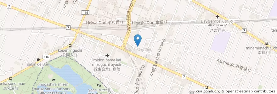 Mapa de ubicacion de 末広通り自転車駐輪場 en 日本, 东京都/東京都, 武蔵野市.