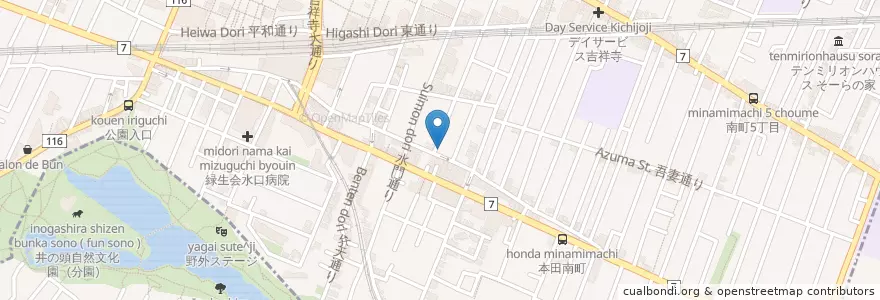 Mapa de ubicacion de 末広通り第三自転車駐輪場 en Japão, Tóquio, 武蔵野市.