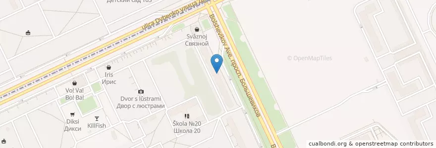 Mapa de ubicacion de ВТБ en ロシア, 北西連邦管区, レニングラード州, サンクト ペテルブルク, Невский Район, Округ № 54.