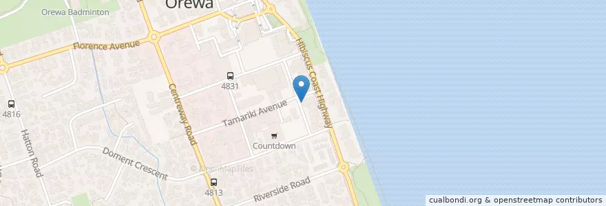 Mapa de ubicacion de Orewa Medical Centre en Nuova Zelanda, Auckland, Hibiscus And Bays.