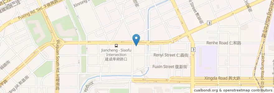 Mapa de ubicacion de 建成加油站 en تایوان, تایچونگ, 南區.