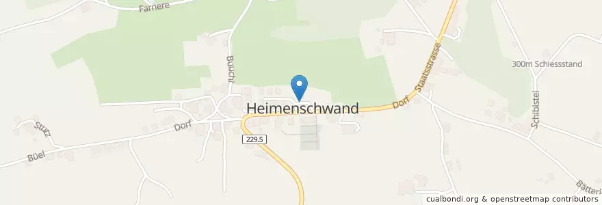 Mapa de ubicacion de Heimenschwand, Post en Suíça, Berna, Verwaltungsregion Oberland, Verwaltungskreis Thun, Buchholterberg.