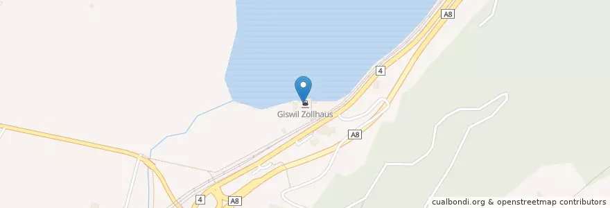 Mapa de ubicacion de Giswil Zollhaus en Suíça, Obwalden, Sachseln.