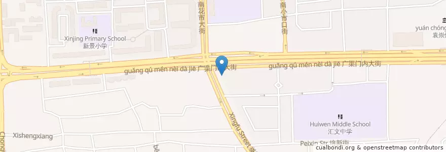 Mapa de ubicacion de Laoshan Home Shoujiumian en 中国, 北京市, 河北省, 东城区.
