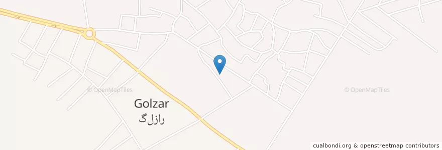Mapa de ubicacion de گلزار en İran, Kirman Eyaleti, شهرستان بردسیر, بخش گلزار, دهستان گلزار, گلزار.