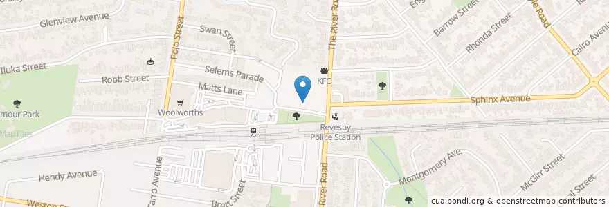 Mapa de ubicacion de Soul Pattinson Chemist en Australia, Nueva Gales Del Sur, Canterbury-Bankstown Council, Sydney.