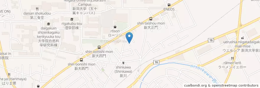 Mapa de ubicacion de 君ん家 Kitchen (Kiminchi kitchen) en 日本, 新潟県, 新潟市, 西区.