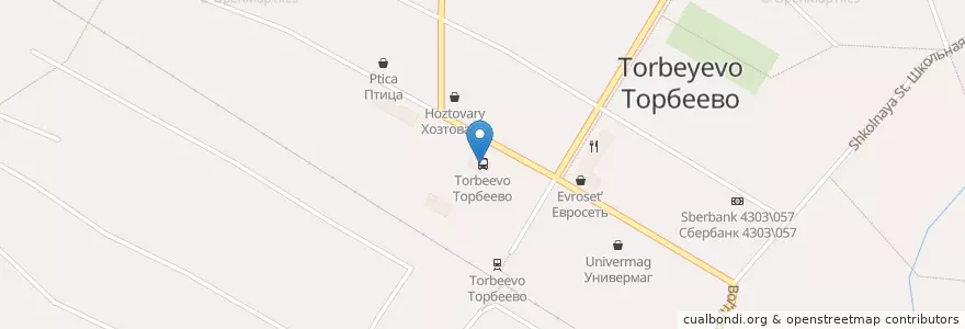 Mapa de ubicacion de Торбеево en Rusland, Приволжский Федеральный Округ, Mordovië, Торбеевский Район, Торбеевское Городское Поселение.