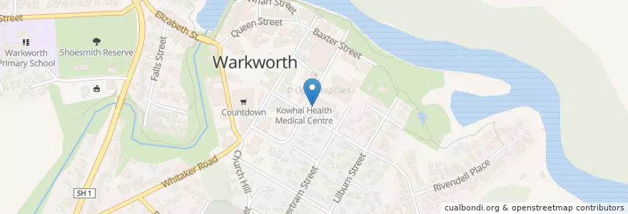 Mapa de ubicacion de Warkworth Medical Pharmacy en Новая Зеландия, Auckland, Rodney.