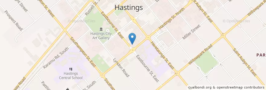 Mapa de ubicacion de Hawkes Bay Opera House en New Zealand, Hawke's Bay, Hastings District.