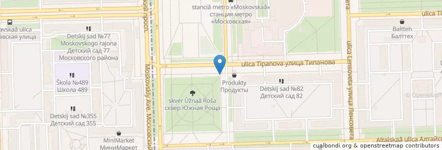 Mapa de ubicacion de Тили-Тесто en Rusland, Северо-Западный Федеральный Округ, Oblast Leningrad, Sint-Petersburg, Московский Район, Округ Звёздное.