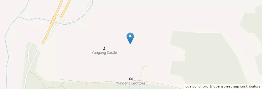 Mapa de ubicacion de Yungang en China, Shanxi, Datong City, Yungang District, Yungang.
