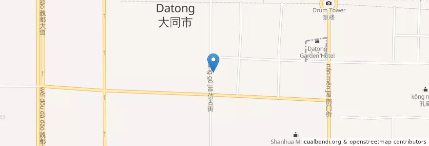 Mapa de ubicacion de 南街街道 en Cina, Shanxi, 大同市, 平城区, 南街街道.