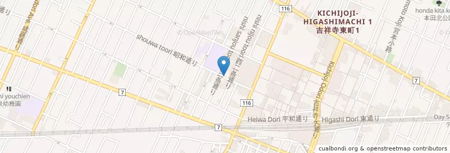 Mapa de ubicacion de シャボールージュ en ژاپن, 東京都, 武蔵野市.