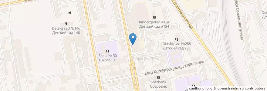 Mapa de ubicacion de Магик Пицца en Rusland, Уральский Федеральный Округ, Свердловская Область, Городской Округ Екатеринбург.