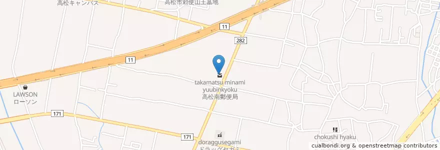 Mapa de ubicacion de 高松南郵便局 en ژاپن, 香川県, 高松市.