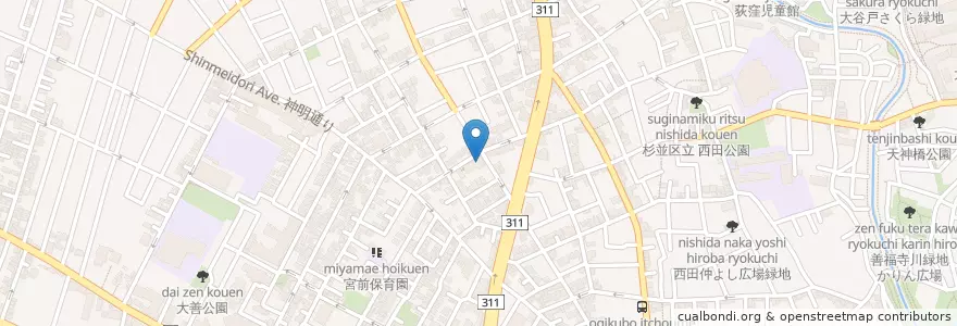 Mapa de ubicacion de スピノラ修道女会 (Spinola Sisters Catholic Mission) en Japonya, 東京都, 杉並区.